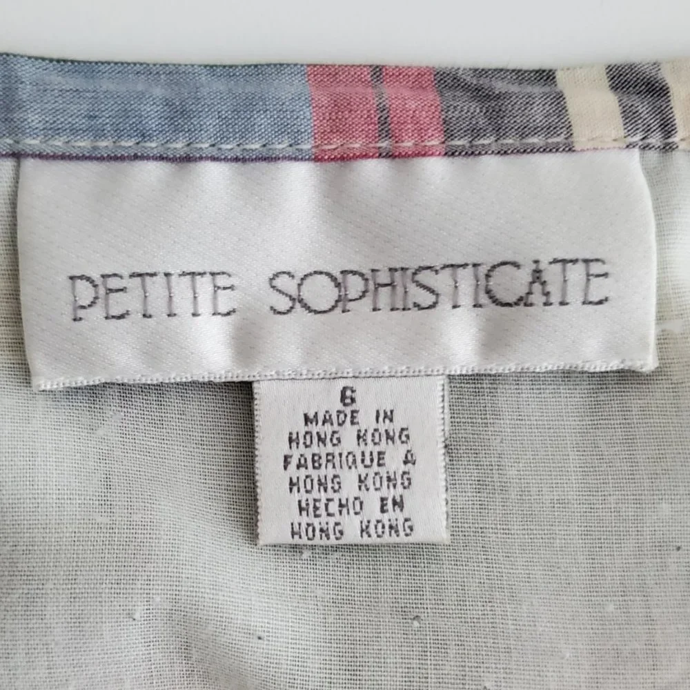 Petite Sophisticate Madras Skirt | EUC | 6P | Blue Green Pink Cranberry Cream - Picture 5 of 8